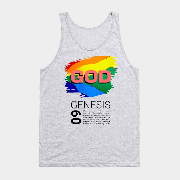 God - Genesis 9 - Rainbow Tank Top by Inspired Saints